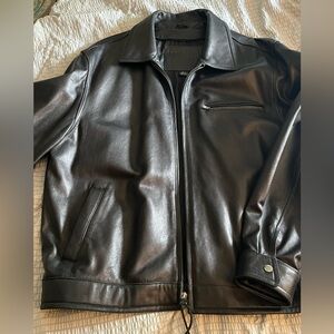 AMERICAN CLASSICS QUALITY LABEL USA MENS BLACK LEATHER JACKET L
